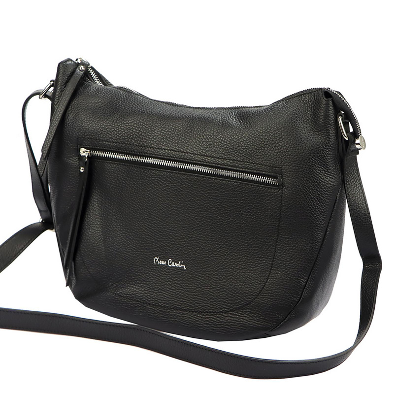 Pierre Cardin damska skórzana listonoszka na ramię torebka z kieszeniami