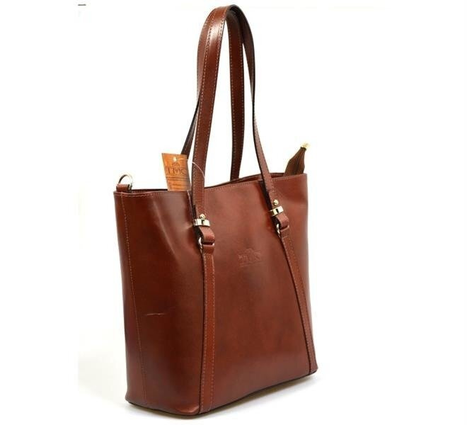 Skórzana duża damska shopperbag torebka na ramię