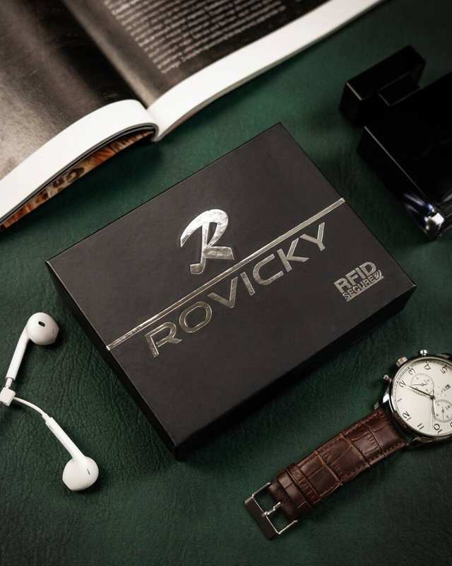 Skórzany męski portfel Rovicky N992-VT-R8 RFID