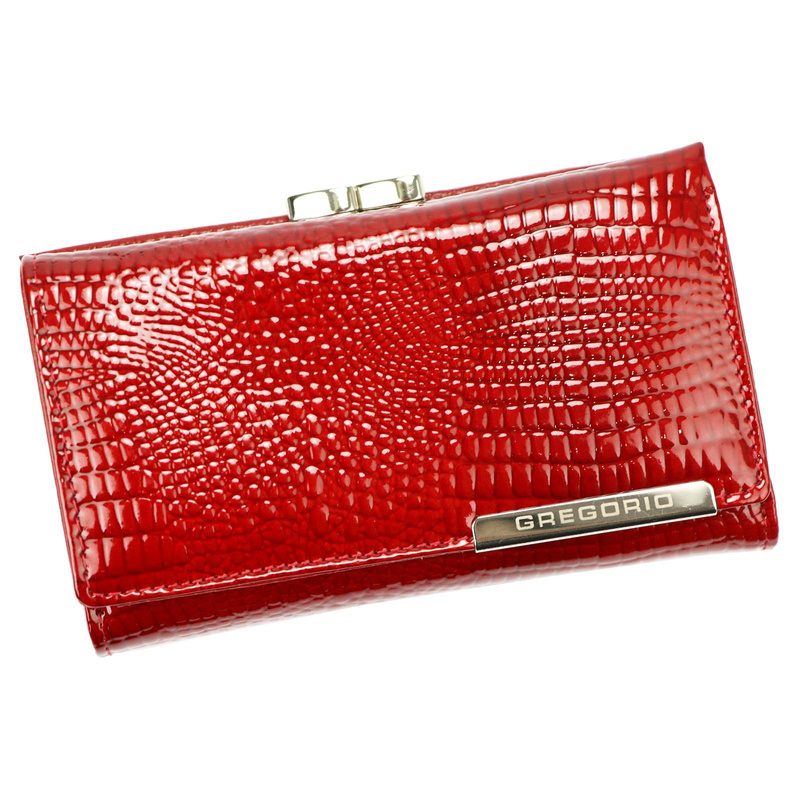 Skórzany piękny damski portfel podłużny Gregorio