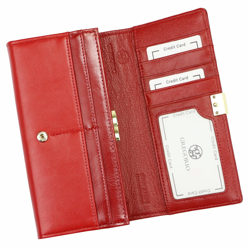 Gregorio damski portfel skóra naturalna podłużny klasyczny skóra krokodyla