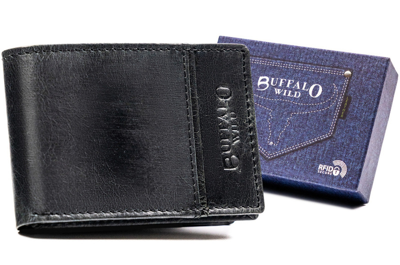 Mały skórzany portfel męski Buffalo Wild z RFID