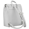 Pojemny plecak damski ze skóry ekologicznej w szarym kolorze wyposażony w nóżki ochronne - Rovicky