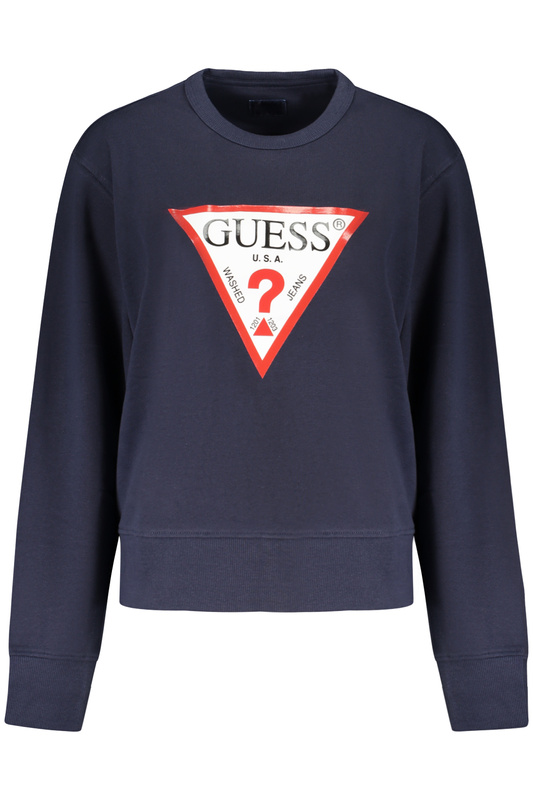 GUESS JEANS DAMSKA NIEBIESKA BLUZA Z ROZPINANYM NA ZAMEK