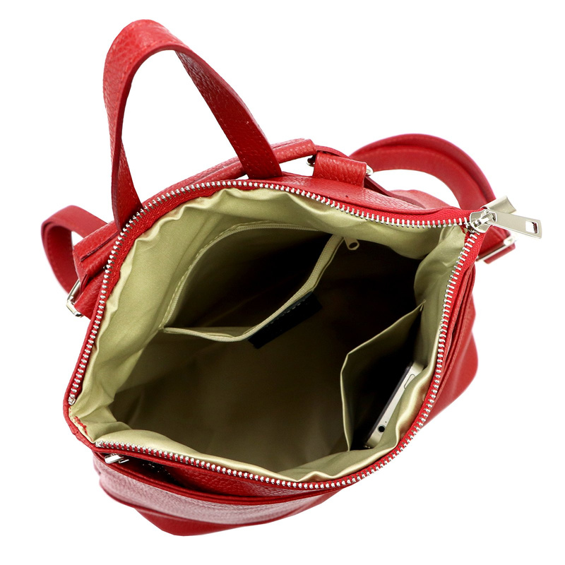 Luka Skórzany damski miejski plecak na ramię z kieszeniami pojemny