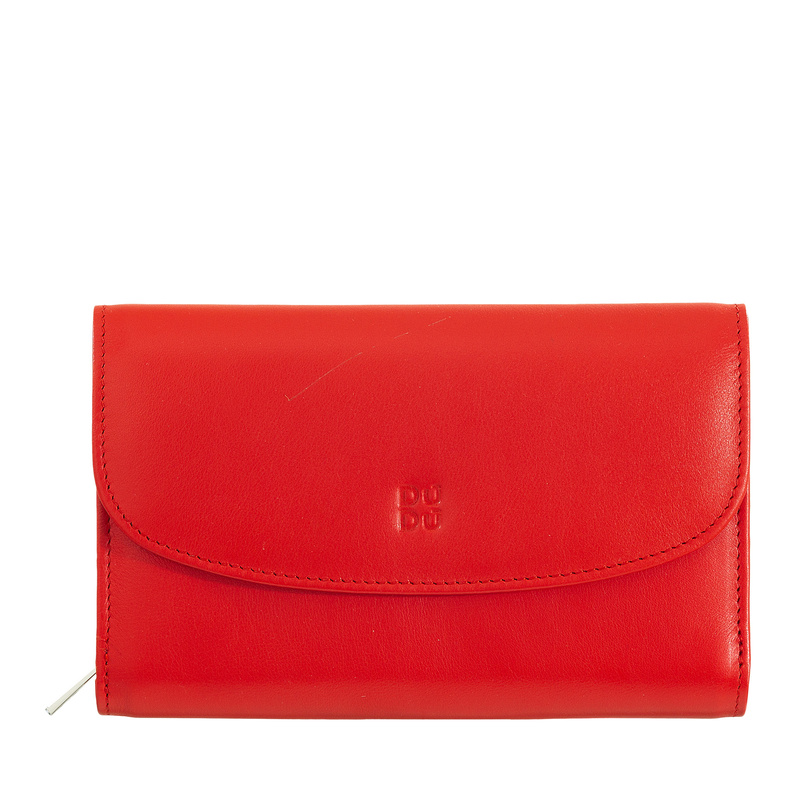 DuDu Damski portfel skóra naturalna portmonetka klasyczna podłużna