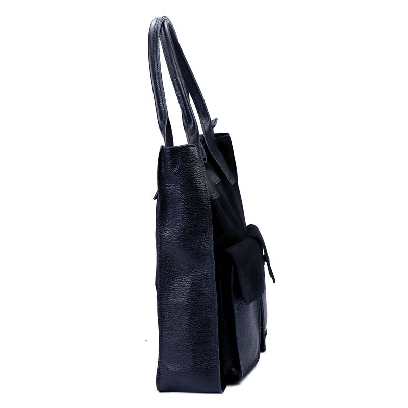 Torebka na ramię Duża damska shopperbag z kieszeniami skórzana Angelo