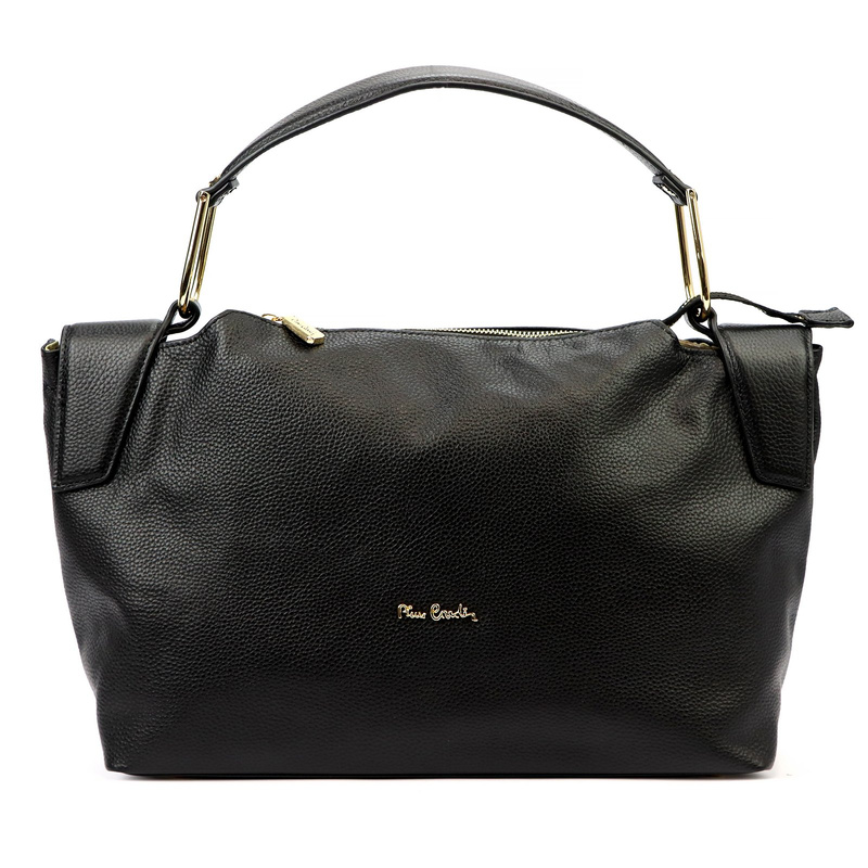 Duża Skórzana damska shopperbag torebka na ramię z uchwytem Pierre Cardin
