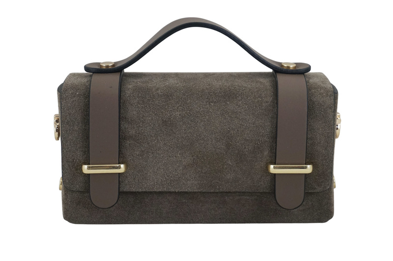 Zamszowa torebka Barberinis wizytowa - Beżowa ciemna