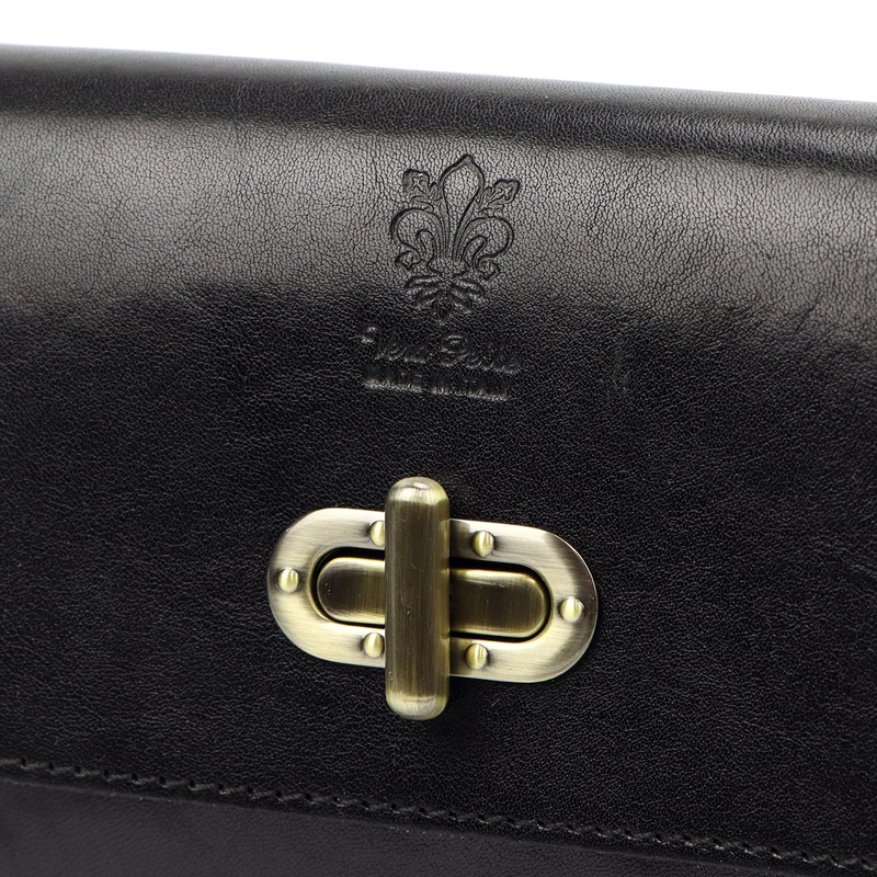 Florence Skórzana elegancka damska listonoszka torebka na ramię z klapą