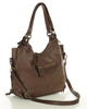 Torba skórzana wysokogatunkowa na ramię styl miejski shoulder leather bag - MARCO MAZZINI czekoladowy brąz