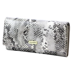 Stylowy Damski portfel motyw skóra węża Gregorio