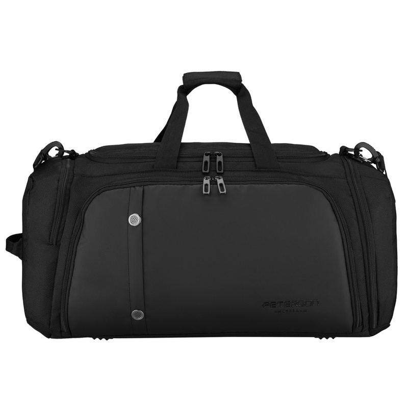 Sportowa torba treningowa z poliestru w czarnym kolorze - Peterson
