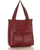 Torebka damska shopper A4 skóra naturalna - MARCO MAZZINI czerwona