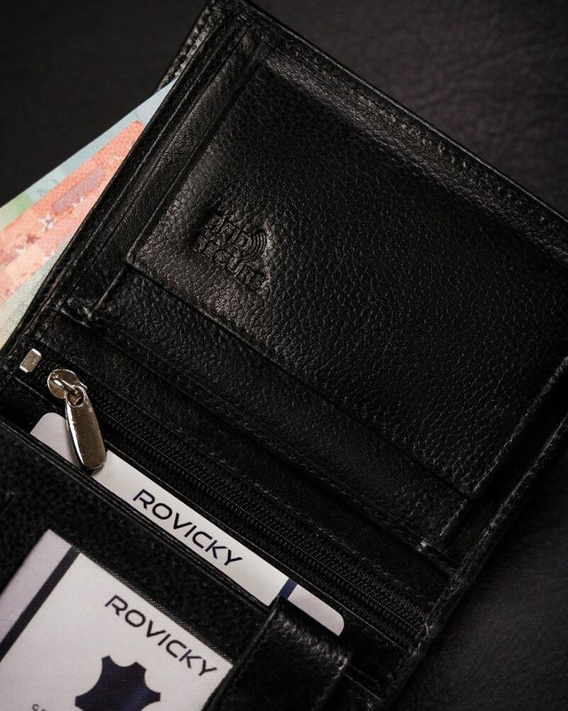 Skórzany męski portfel Rovicky N62-RVT RFID