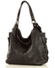 Torba skórzana wysokogatunkowa na ramię styl miejski shoulder leather bag - MARCO MAZZINI czarna
