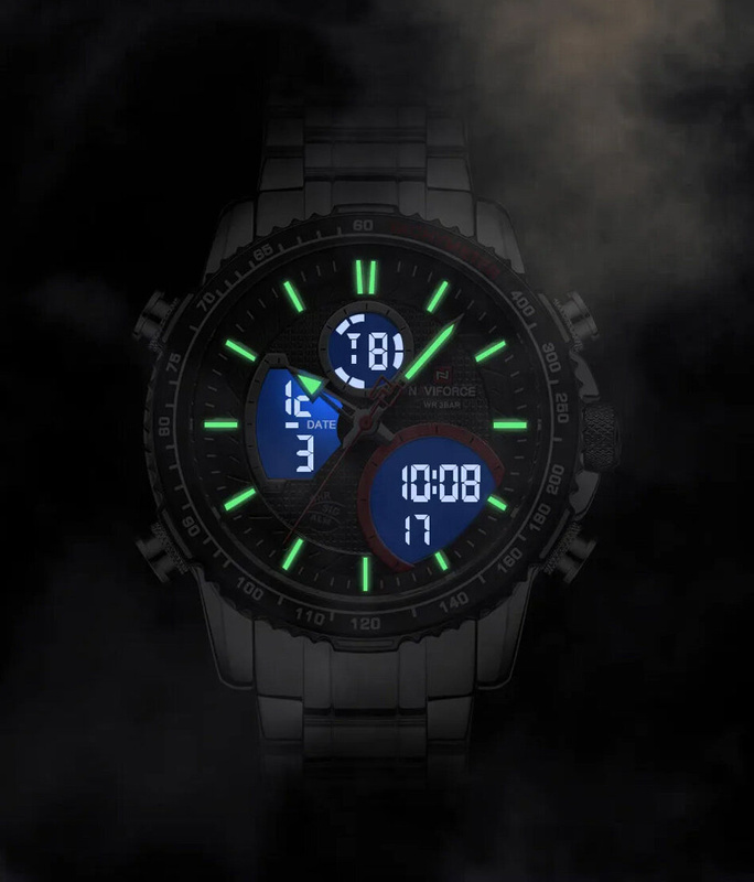 Stylowy Zegarek męski z okrągłą tarczą NAVIFORCE