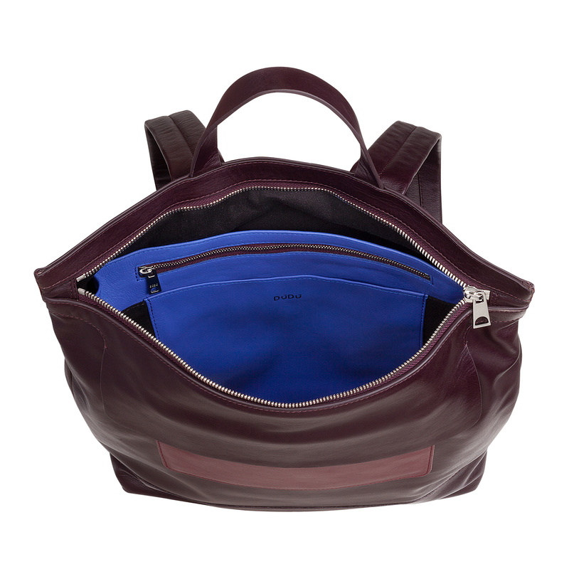 DuDu duży plecak na co dzień do pracy skóra naturalna z kieszeniami