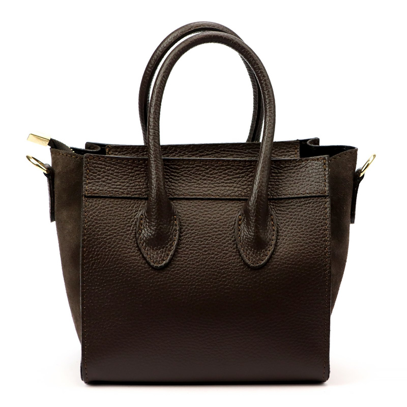 Vera Pelle damski kuferek skóra naturalna torebka na ramię z kieszeniami