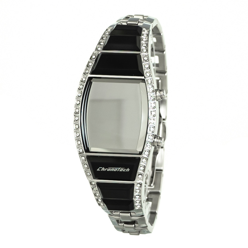 Zegarek CHRONOTECH CT7122LS-03M. Kwarcowy, Kolor czarny. Kobieta.