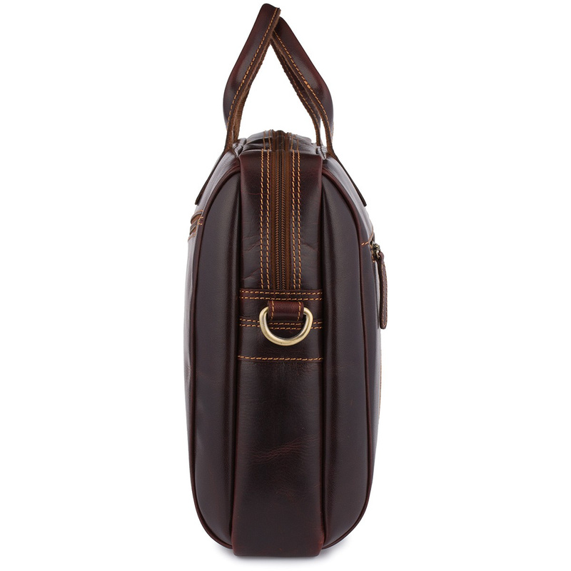 Torba męska skórzana na ramię laptopa duża koniakowa biznesowa Beltimore N01