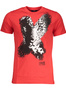 T-SHIRT M�SKI Z KR�TKIM R�KAWEM KLASY CAVALLI CZERWONY
