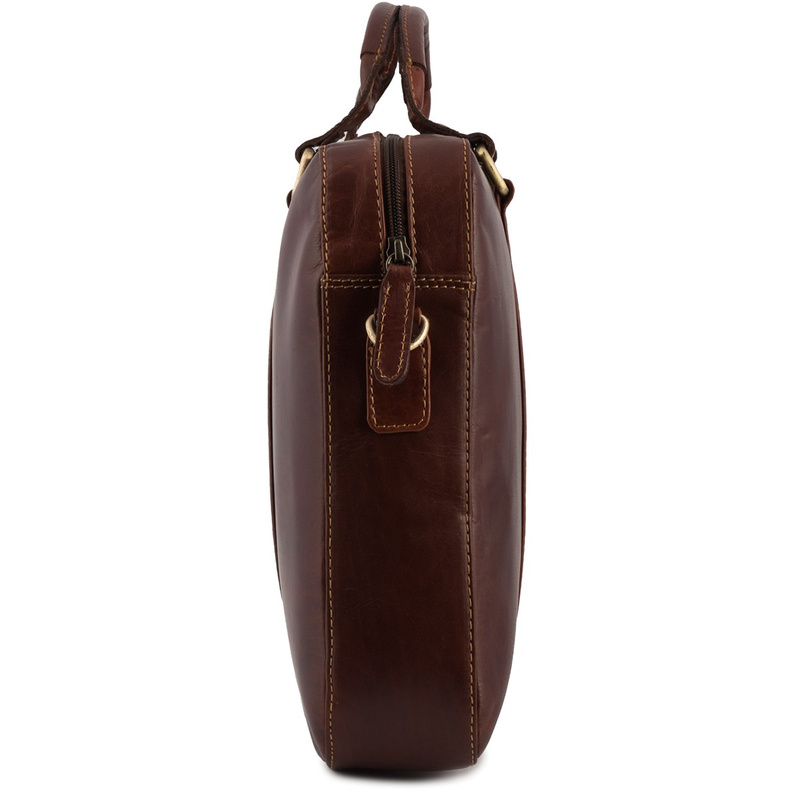 Torba męska skórzana na ramię laptopa duża koniakowa biznesowa Beltimore N06