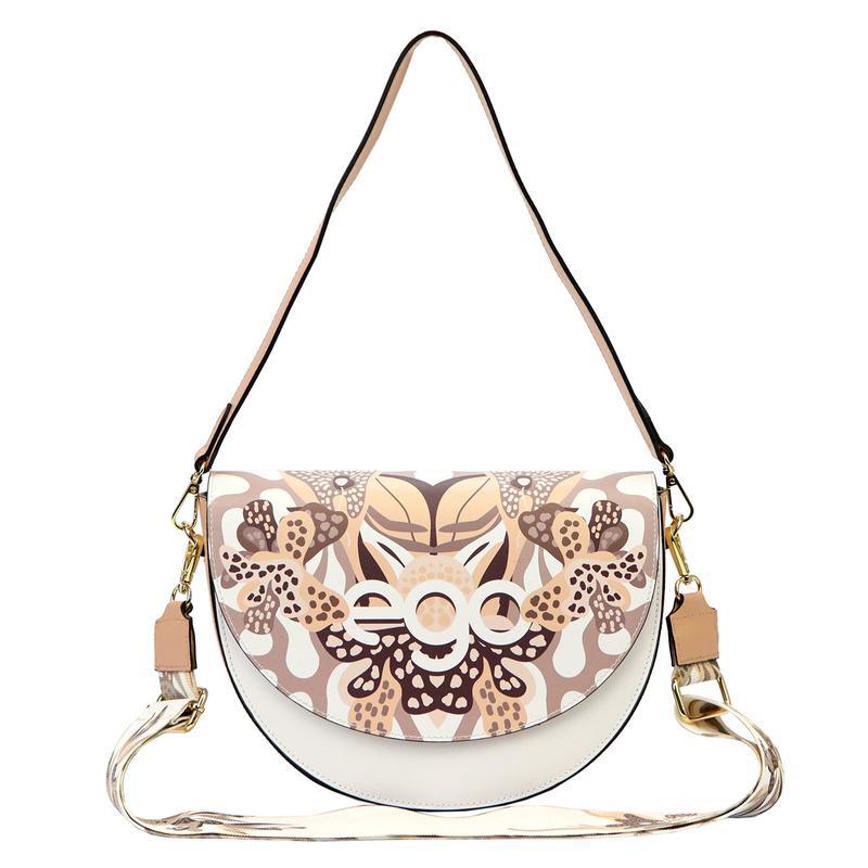 Damska listonoszka skórzana kwiatowy motyw od EGO