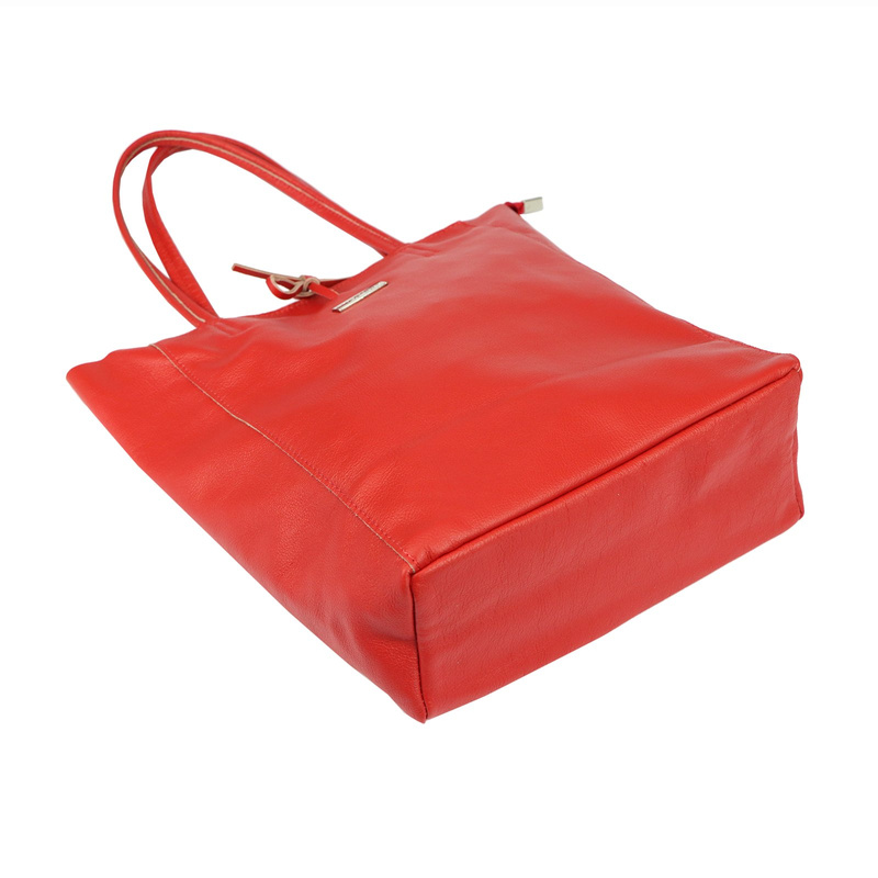 MiaMore Skórzana damska shopperbag duża torabka na ramię z kieszenią