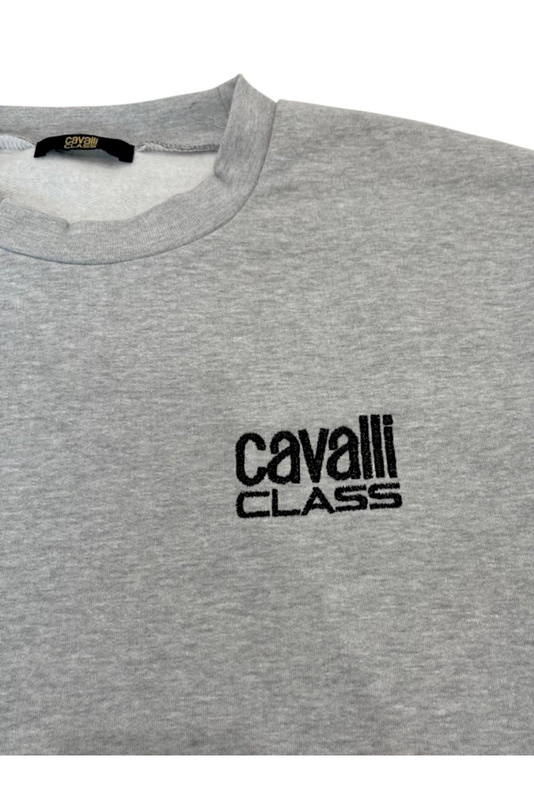 SZARY męska bluza przez głowę KLASY CAVALLI