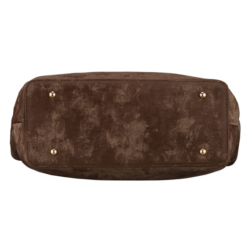 Duża, brązowa shopperka damska wykonana ze skóry ekologicznej, jednokomorowa - Peterson