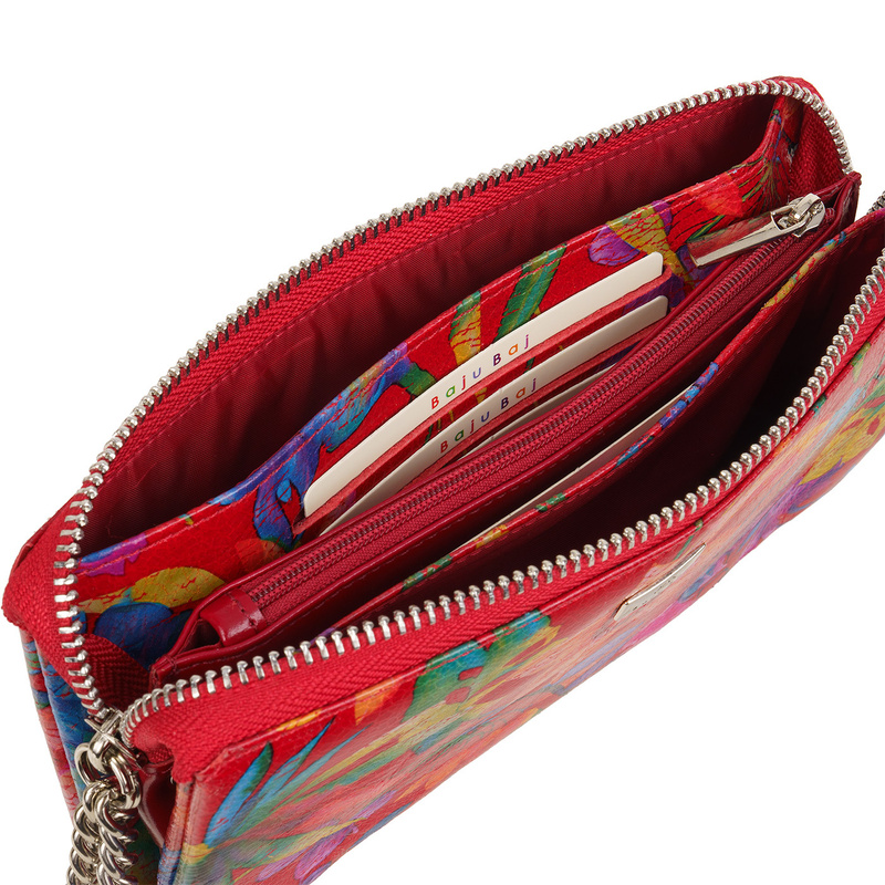 Portfel damski skórzany czerwony BajuBaj duży ręcznie szyty PD2403s116RFID