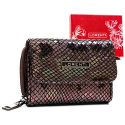 Mały błyszczący portfel damski Lorenti z RFID