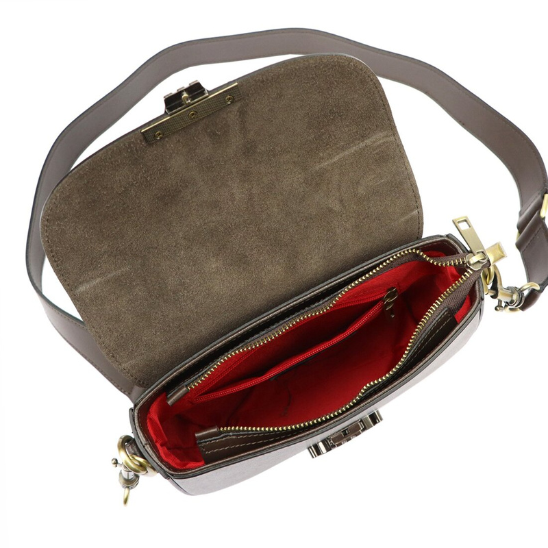 Luka skórzana damska listonoszka torebka przez ramię z kieszenią