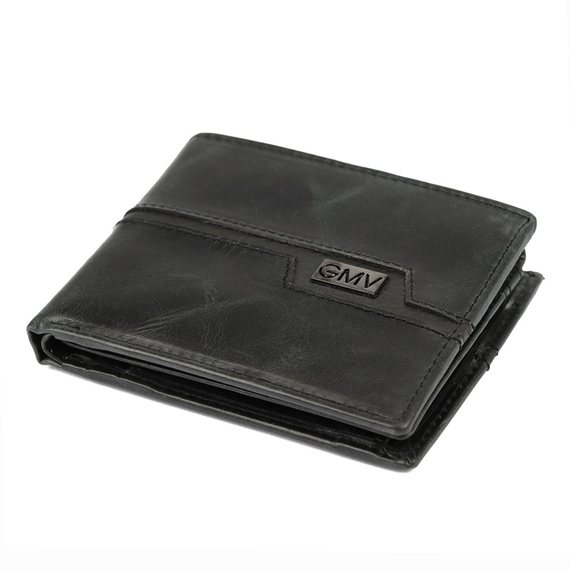 Gian Marco Venturi męski portfel skóra naturalna poziomy składany pojemny