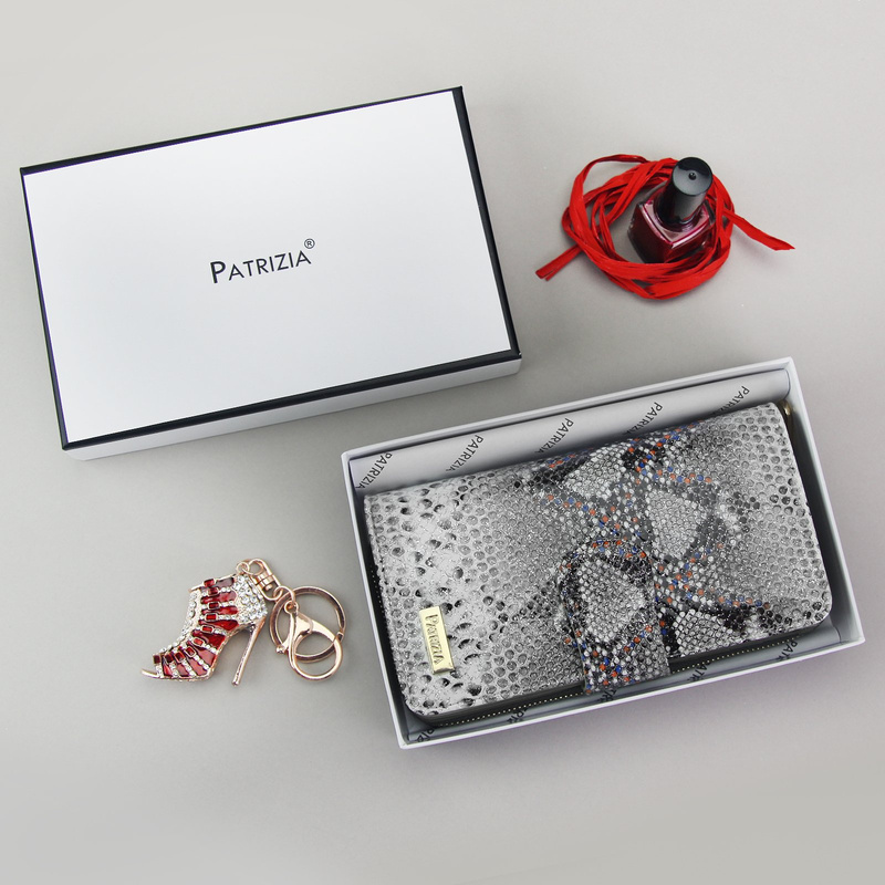 Pionowy Skórzany damski portfel PATRIZIA z RFID