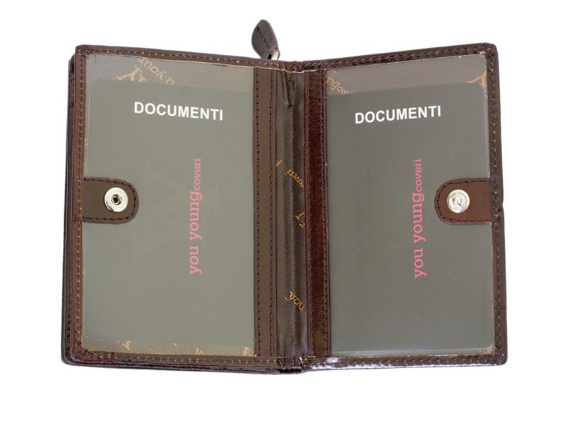 Coveri damski portfel skóra naturalna pionowa portmonetka zapinana duża