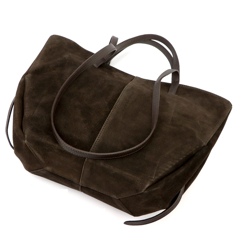 Stylowa Duża zamszowa damska shopperbag elegancka torebka na ramię Luka