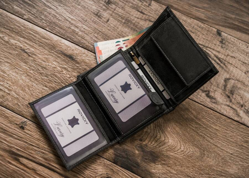 Duży skórzany portfel z indywidualnym wzorem