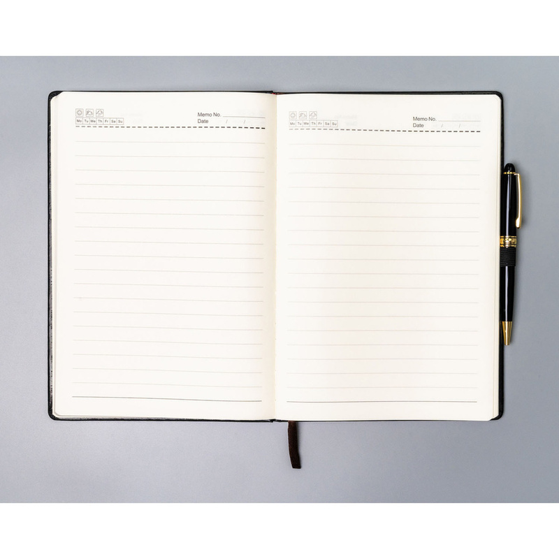 Czarny notes w twardej oprawie formacie B5 zadrukowany w linie - Peterson