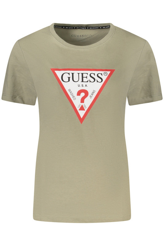 GUESS JEANS ZIELONA DAMSKA KOSZULKA Z KR�TKIM R�KAWEM
