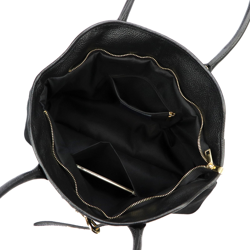 Vera Pelle damska torebka na ramię skóra naturalna zamszowa z kieszeniami