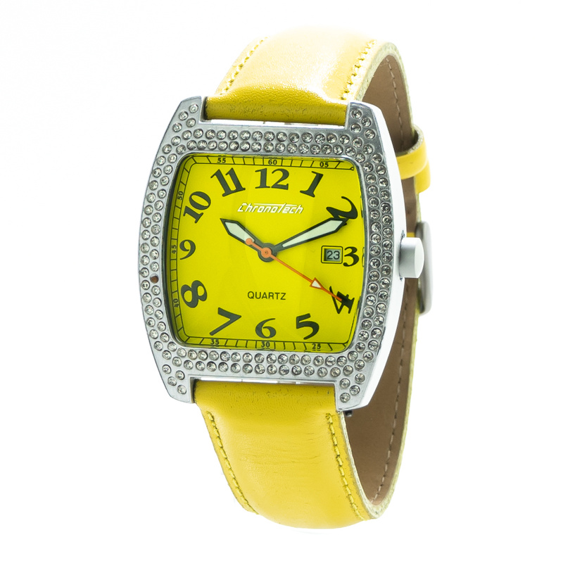 Zegarek CHRONOTECH CT7435-05. Kwarcowy, Kolor żółty. Kobieta.