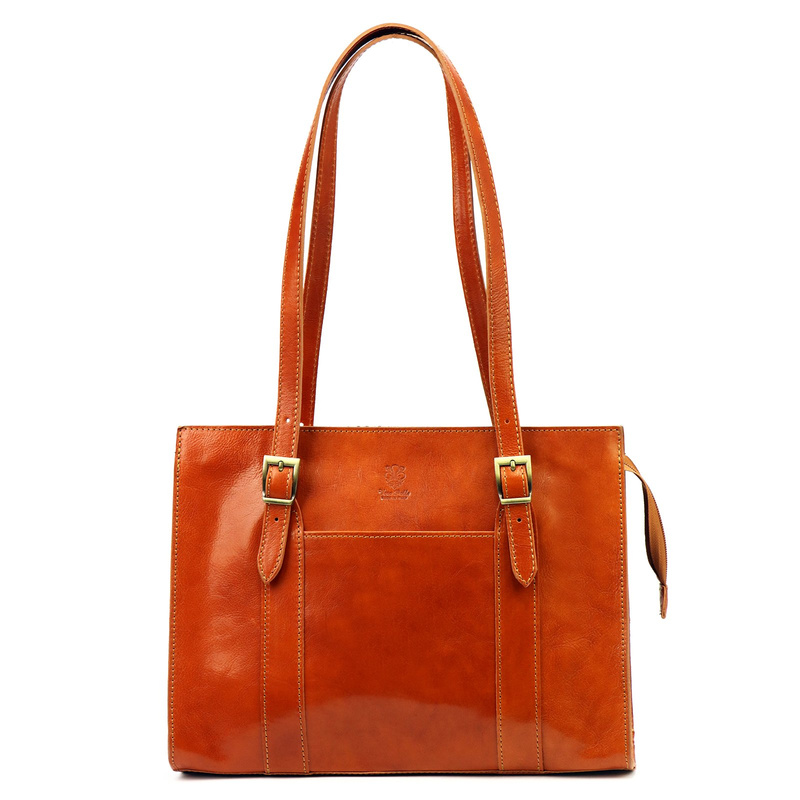 Damska elegancka dwukomorowa shopperbag na ramię z przegrodą Florence