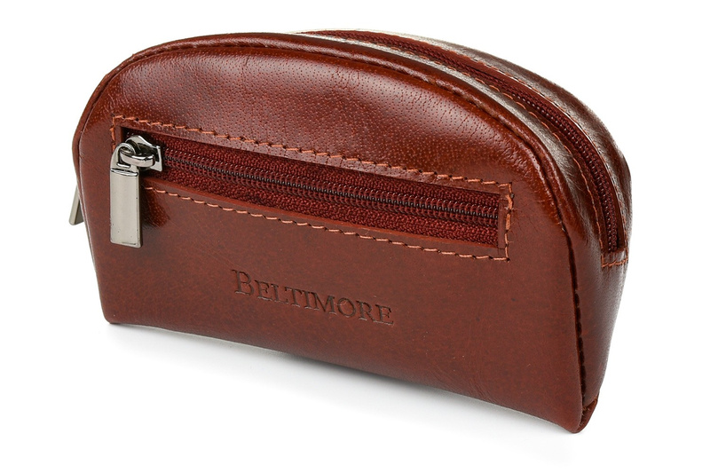 Czerwone skórzane etui na klucze pieniądze Beltimore G85