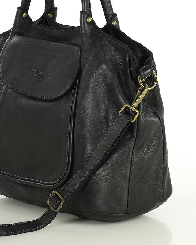 MARCO MAZZINI Torebka skórzana shopper bag ispirato dalla natura brąz