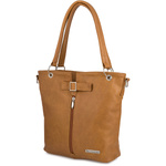 Torebka Damska Shopper Skóra Naturalna Miękka Beltimore Camel 935