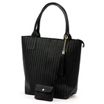 Vera Pelle damska shopperbag z dwoma etui torebka portfel skóra naturalna