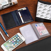 Etui na dokumenty karty granatowe skórzane slim Beltimore G95