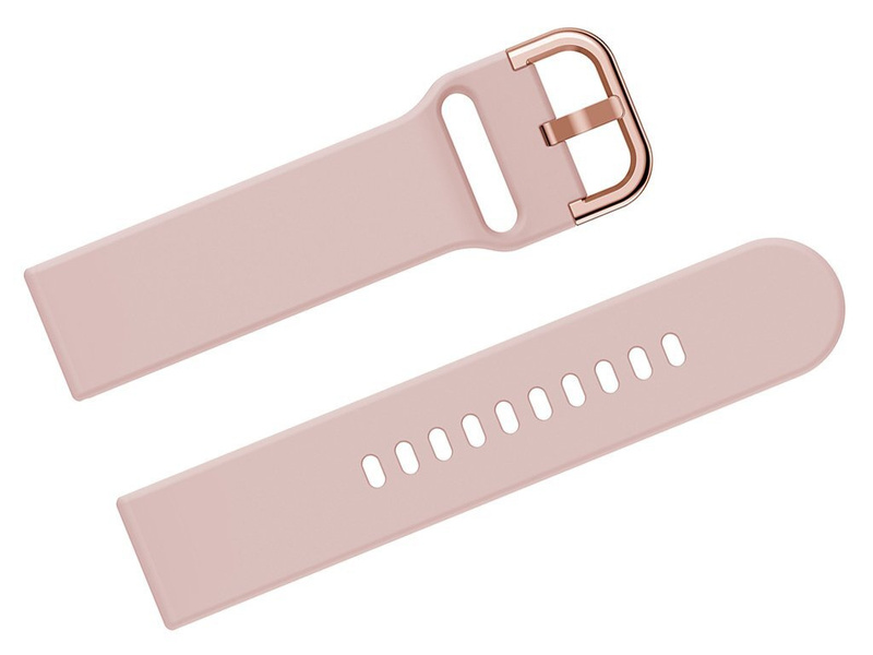 Pasek gumowy do smartwatch U01 - różowy/rosegold - 20mm
